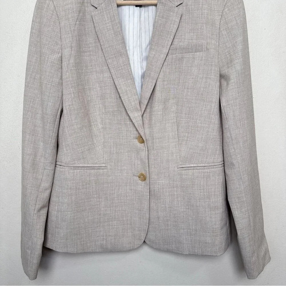 Banana Republic Womens 6 Khaki Stretch Flax Career Blazer - Picture 5 of 16